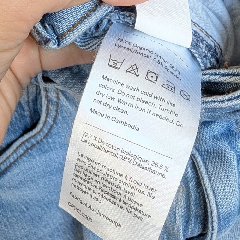 Quince Bella Stretch Barrel Jeans in Cool Blue Womens 26 Denim High-rise Ankle - Picture 11 of 12